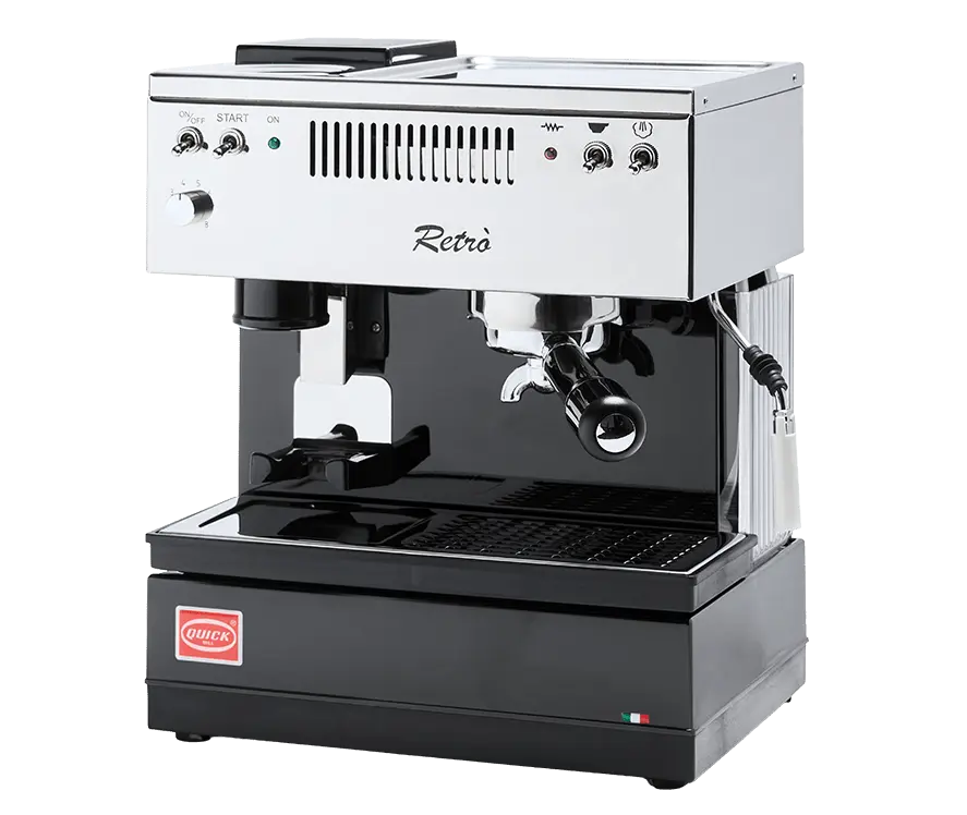 Quick Mill Retrò - Machine à espresso rétro compacte avec moulin - Barista et Espresso