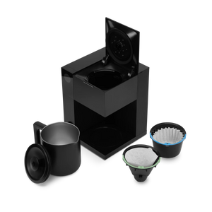 Machine à café noire pour infusion manuelle précise, avec accessoires pour filtre et carafe, partie de Dernières nouveautés, EspressoGear, tout sur le café.
