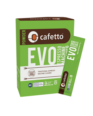 Pack vert avec poudre de nettoyage pour machine à expresso professionnelle, partie des produits de nettoyage et accessoires d'entretien.