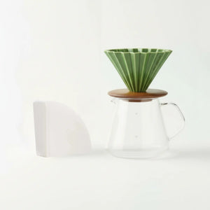 Set japonais de préparation manuelle - Origami dripper en céramique Barista & Espresso
