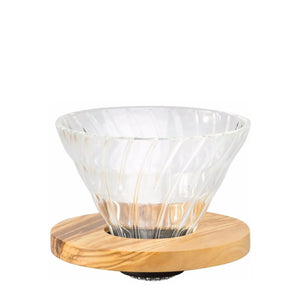 Filtre à café en verre V60 02 - Bois d'olivier HARIO