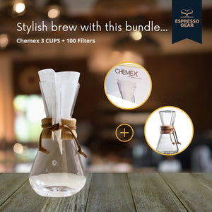 Chemex 3 tasses + 100 filtres ESPRESSO GEAR