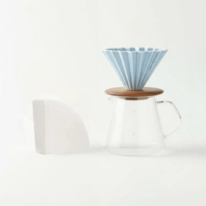 Set japonais de préparation manuelle - Origami dripper + paquet de 100 filtres - Barista et Espresso