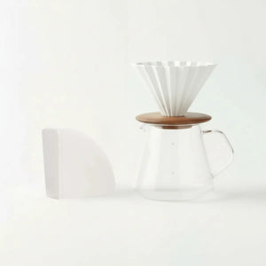 Set japonais de préparation manuelle - Origami dripper + paquet de 100 filtres - Barista et Espresso