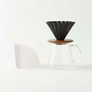 Set japonais de préparation manuelle - Origami dripper + paquet de 100 filtres - Barista et Espresso