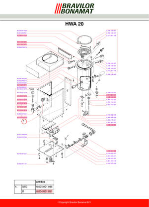 Bonamat Tappkranens över del RL/HW - Reservdel OEM nummer: 6.015.001.227