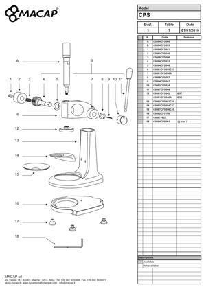 Macap CPS GEARS SUPPORT (ART.13A) - Reservdel OEM nummer: C0001CPS050A
