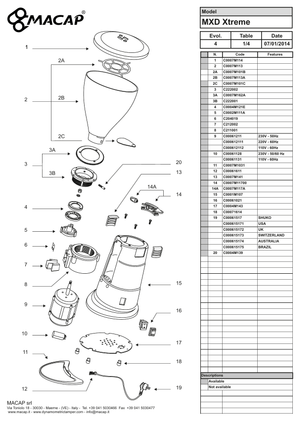 Macap Motor Xtreme 235 P90 - Reservdel OEM nummer: C00061211
