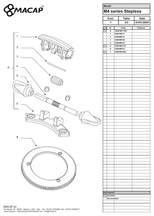Macap Inställningsring steglös M4 - Reservdel OEM nummer: C0007M158A