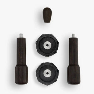 Jeu de poignées pour Profitec-Jeu de poignées-Wiedemann Manufuktur-Pro 400-Sans tête-Noyer noir-Barista et Espresso